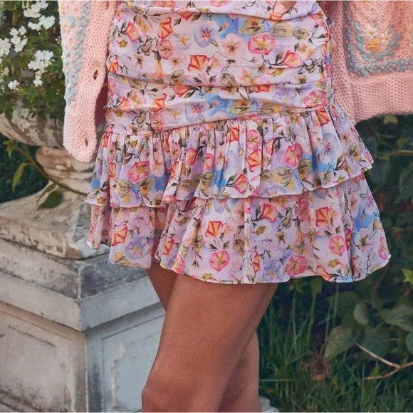 LoveShackFancy Ruffled Floral Crepon Mini Dress - Picture 7 of 15